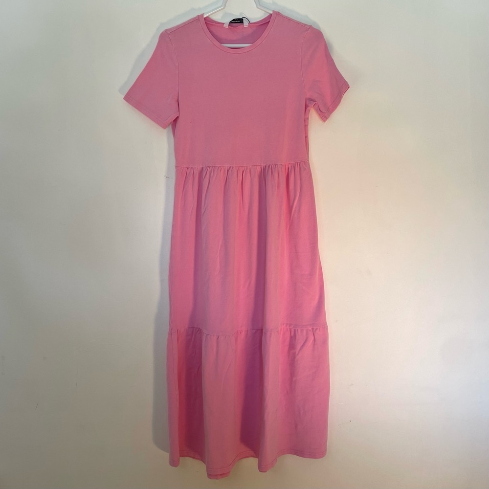 Stradivarius pink maxi dress